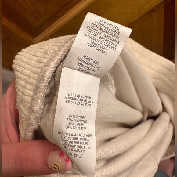 AERIE GROOVE-ON RIB VELOUR FLARE PANT size L Long - Picture 2 of 5